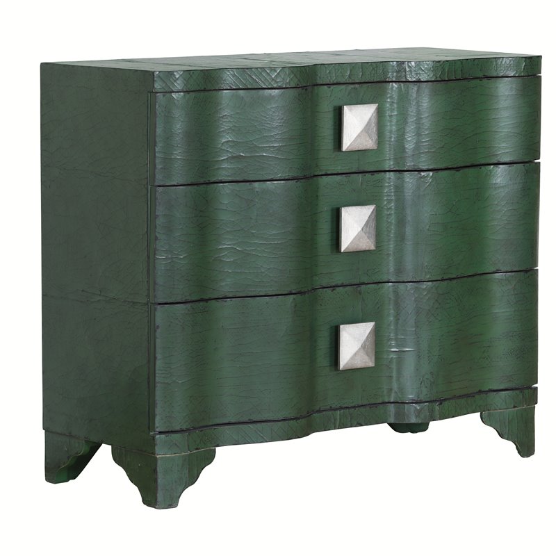 Home Fare Vintage Inspired 3 Drawer Accent Chest In Deep Emerald Green D260 009