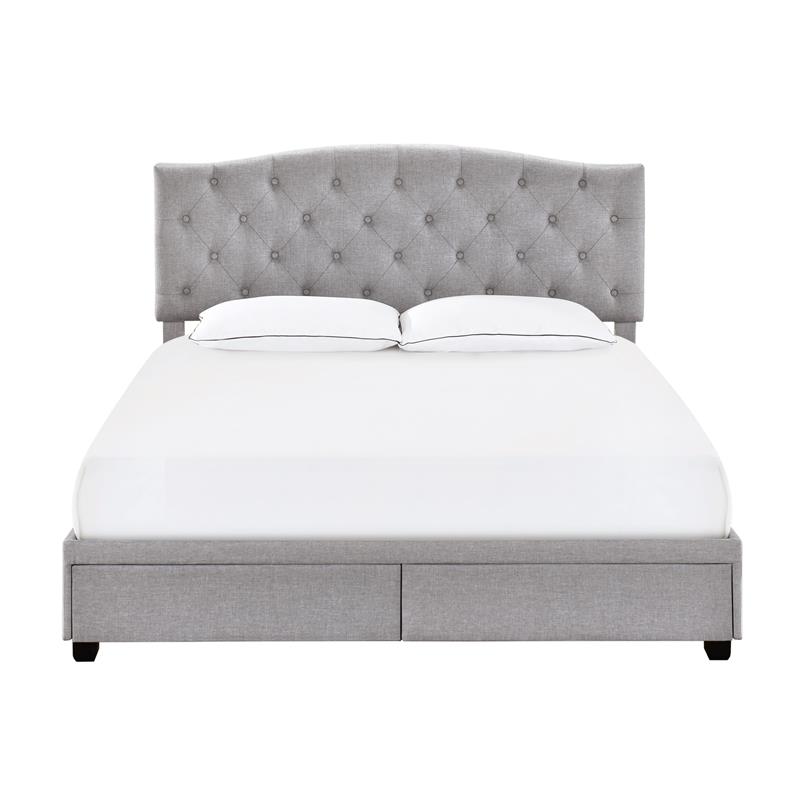 King Tufted Storage Bed in Glacier Gray D4012962