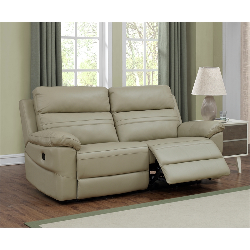 Dual Power Reclining Top Grain Leather, Dual Power Reclining Leather Sofa