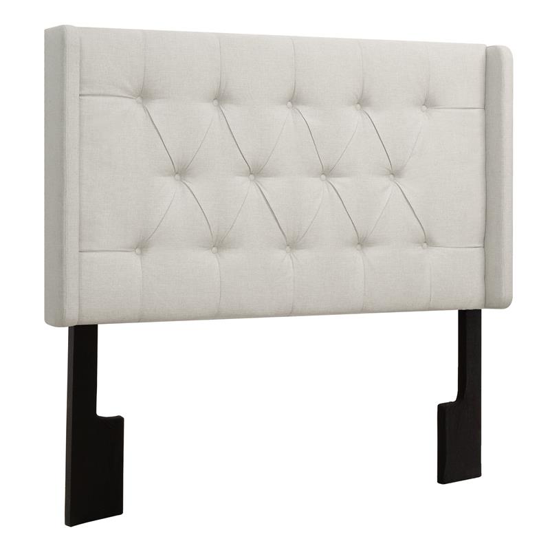 FullQueen Upholstered Headboard in Linen White Fabric DSD017250432A