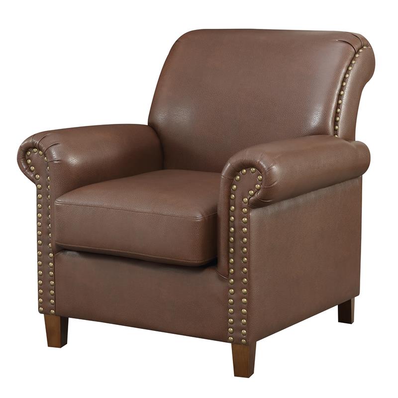 Nailhead Accent Arm Chair in Espresso Brown Cymax Business
