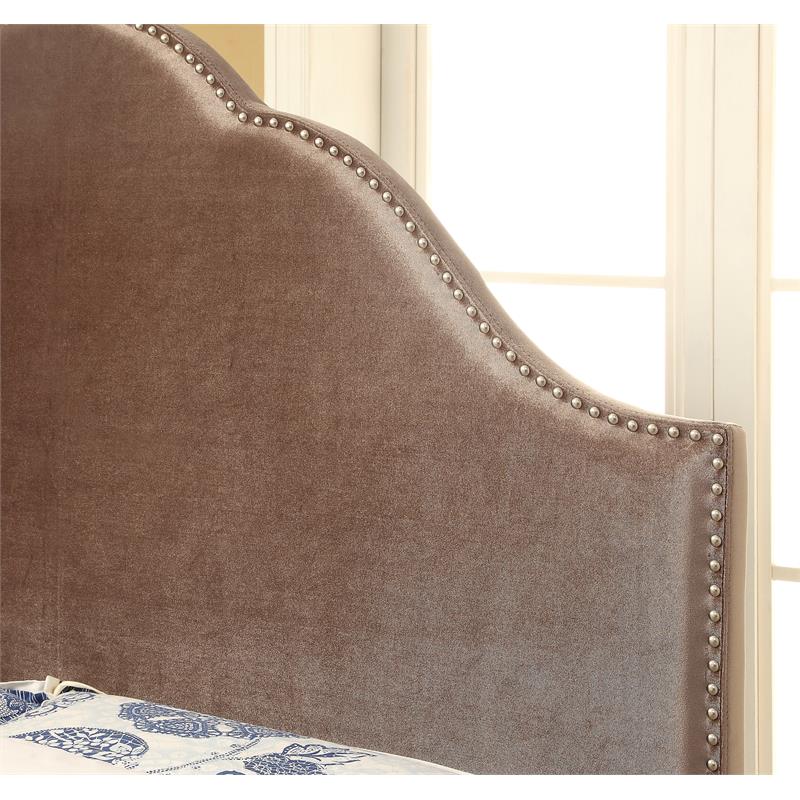 Glam Upholstered Headboard Velvet Chrome Queen - DS-2530-250-204