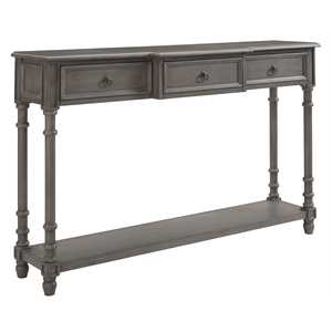 distressed gray wood entryway console