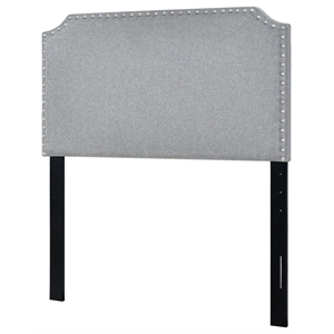 homefare clip corner queen headboard in stone gray fabric