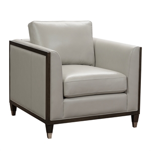 addison leather accent chair in frost gray