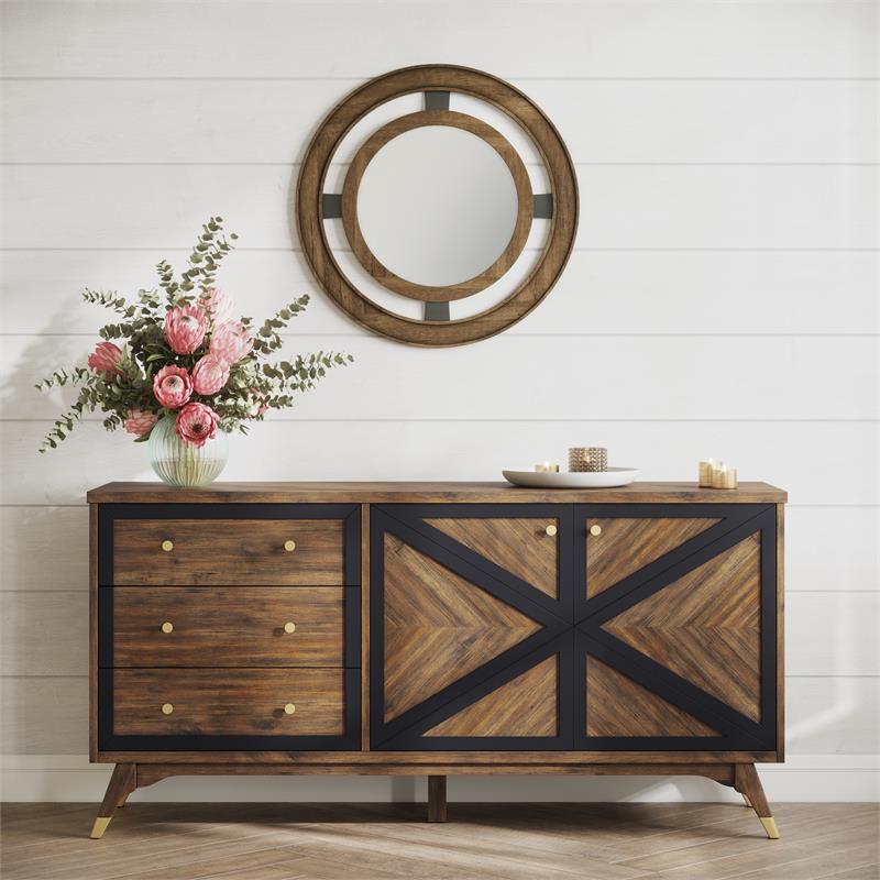 Modern Two Tone Wood Console in Brown | BushFurnitureCollection.com