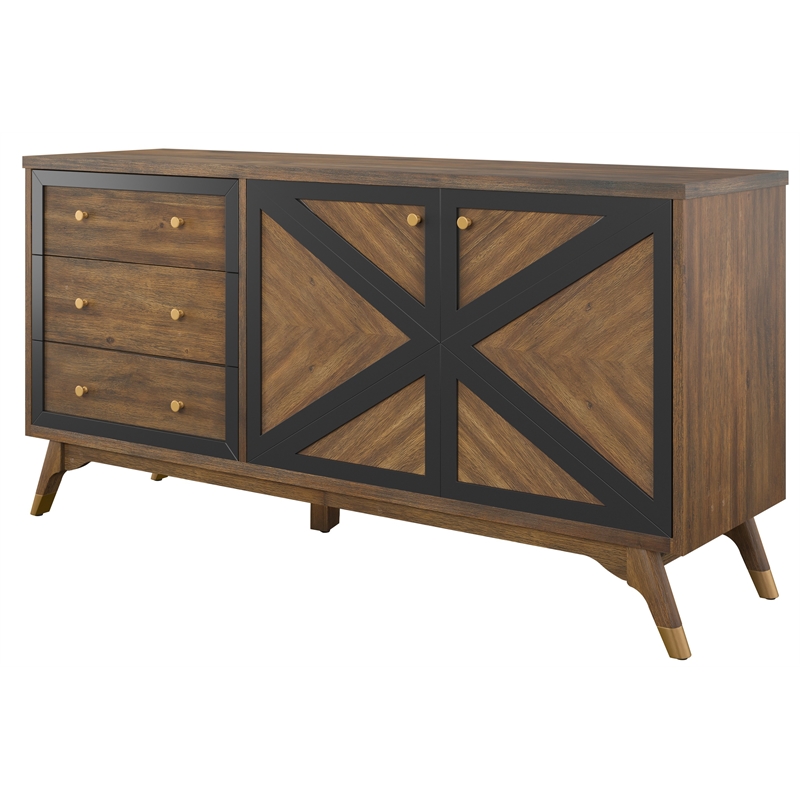 Modern Two Tone Wood Console in Brown | BushFurnitureCollection.com
