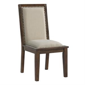modern post leg upholstered dining chair in natural beige