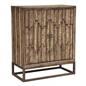 brown oak farmhouse style bar cabinet