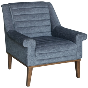 channeled fabric arm chair in anthracite blue