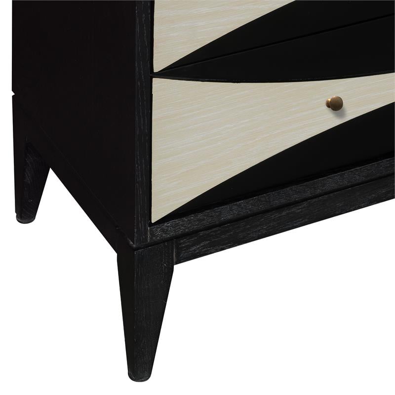 Contemporary Two-Tone 3 Drawer Chest in Black and Taupe