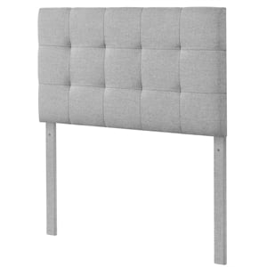 grid tufted modern upholstered twin headboard in gray