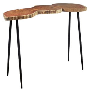 natural acacia solid wood slice sofa table