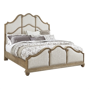weston hills queen fabric upholstered bed in brown finish by pulaski furniture