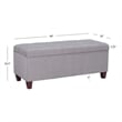 Natural Greige Transitional Microfiber Shoe Storage Ottoman in Gray