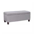 Natural Greige Transitional Microfiber Shoe Storage Ottoman in Gray