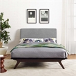 Natural Greige Queen Platform Bed in Cappuccino and Gray