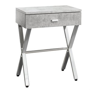 natural greige 1 drawer accent nightstand in gray