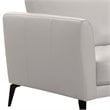 Natural Greige Modern Leather and Metal Sofa in Dove Gray/Black