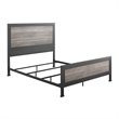 Natural Greige Queen Wood and Metal Panel Bed in Gray