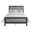Natural Greige Queen Wood and Metal Panel Bed in Gray
