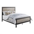 Natural Greige Queen Wood and Metal Panel Bed in Gray