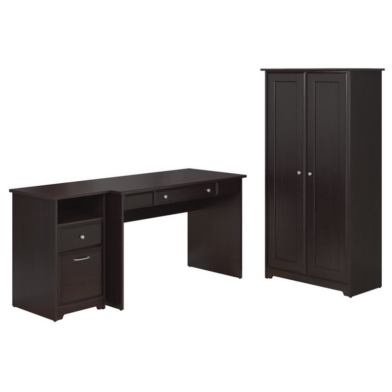 Bush Furniture Cabot Writing Desk Office Suite In Espresso Oak