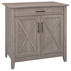 bush furniture key west secretary desk with keyboard tray and storage cabinet in gray