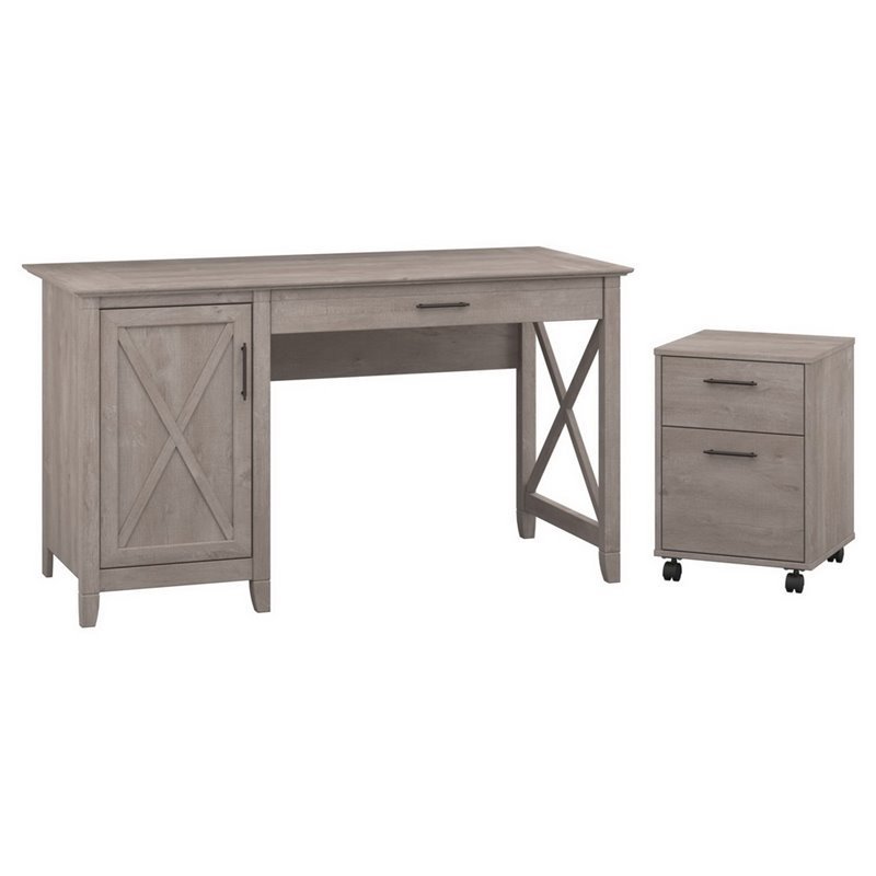 bush furniture key west 54w computer desk with storage