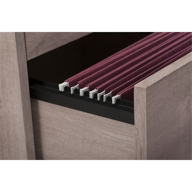 Bush Furniture Key West 54W Computer Desk with Storage and File Cabinet in Gray