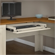 Fairview L Desk with File Cabinet & Bookcase in Antique White - Engineered Wood