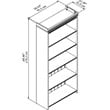 Fairview 5 Shelf Bookcase in Antique White - Engineered Wood