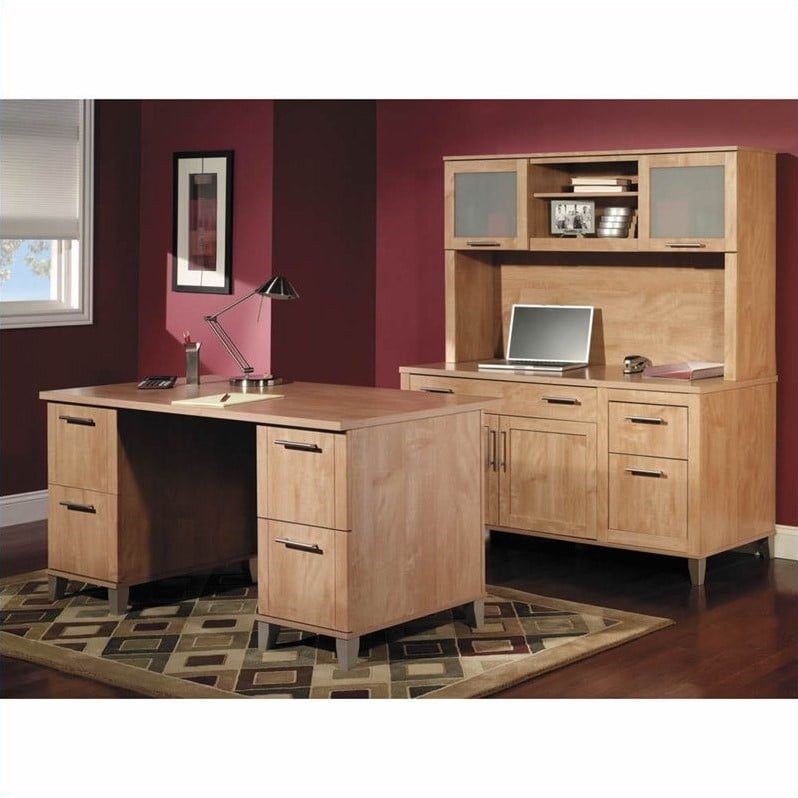 Bush Somerset 60 Wood Desk In Maple Cross Wc81428k Bush Somerset 60