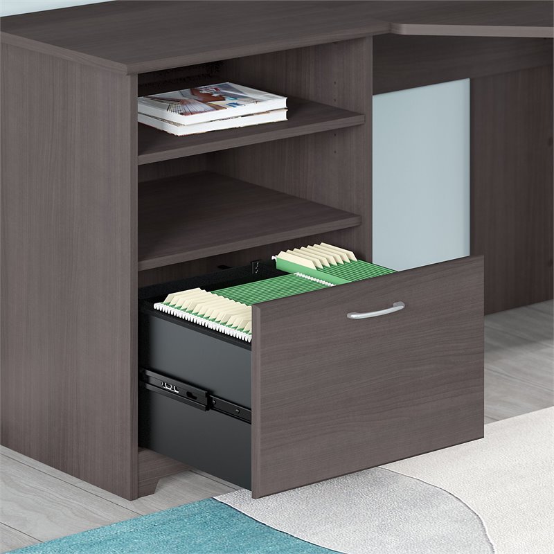 Bush Furniture Cabot Corner Desk And Office Chair In Heather Gray Cabot Corner Desk And Office Chair