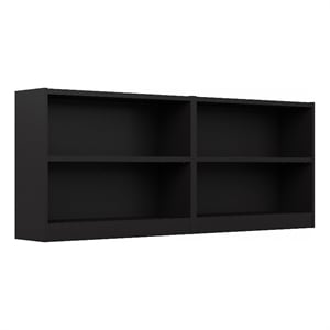 Bush Furniture Universal 2 Shelf Bookcase in Classic Black (Set of 2)