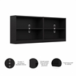 Bush Furniture Universal 2 Shelf Bookcase in Classic Black (Set of 2)