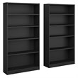 Bush Furniture Universal 5 Shelf Bookcase in Classic Black (Set of 2)