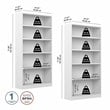 Bush Furniture Universal 5 Shelf Bookcase in Pure White (Set of 2)