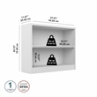 Universal 2 Shelf Bookcase in Pure White - Engineered Wood
