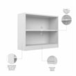Universal 2 Shelf Bookcase in Pure White - Engineered Wood