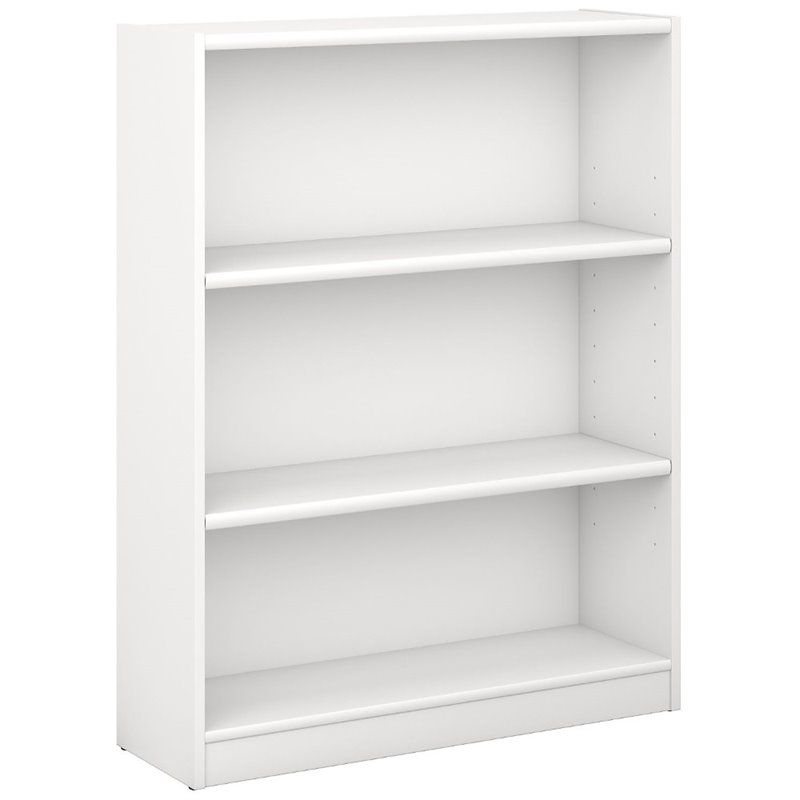 Bush Furniture Universal 3 Shelf Bookcase in Pure White WL1241403