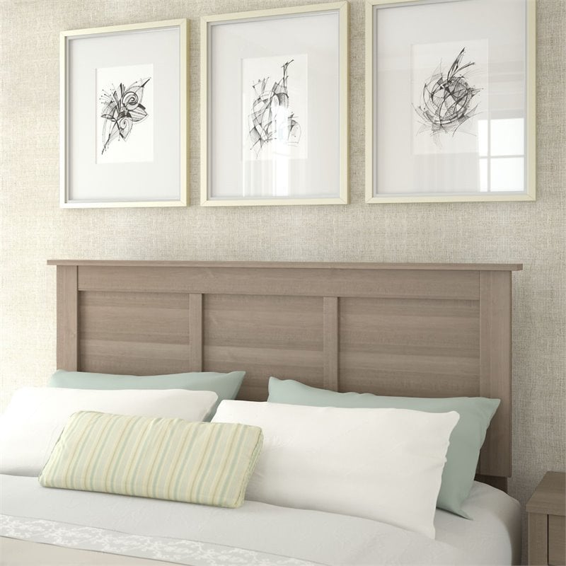 Somerset Queen Or Full Size Headboard In Ash Gray Engineered Wood Stq165ag