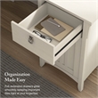 Salinas 60W L Shaped Desk with Storage in Antique White - Engineered Wood