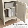 Salinas 60W L Shaped Desk with Storage in Antique White - Engineered Wood