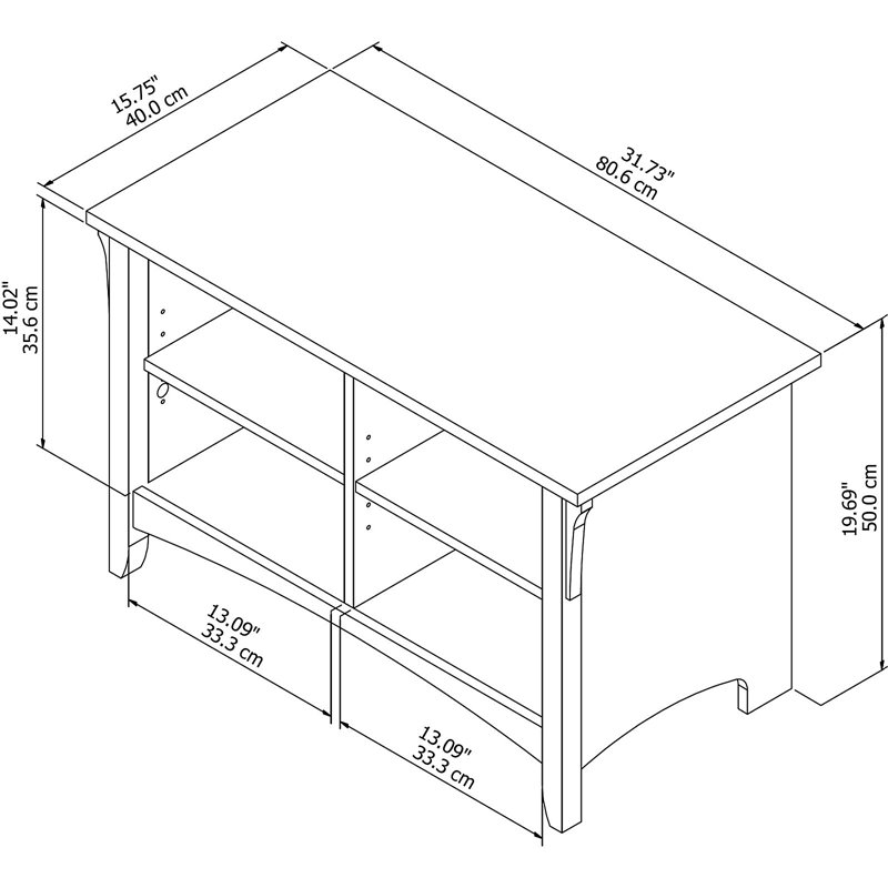 Bush Furniture Salinas Shoe Storage Bench in Antique White