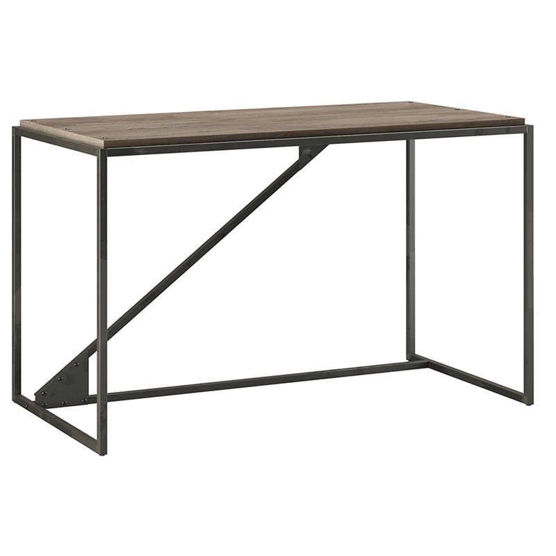 bush furniture refinery 50w industrial desk in rustic gray