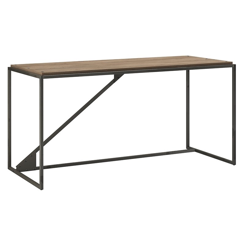 Bush Furniture Refinery 62W Industrial Desk in Rustic Gray