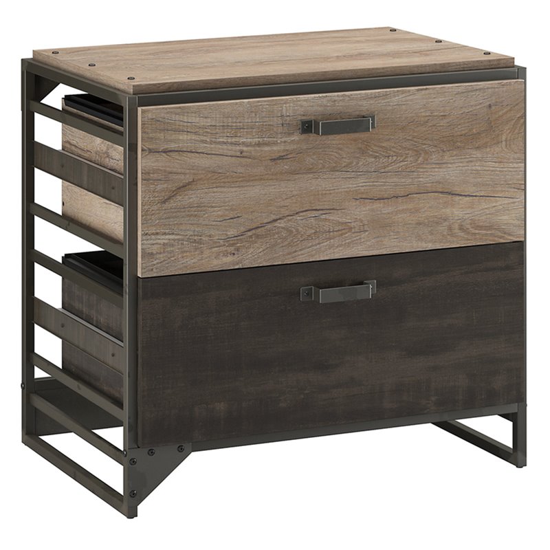 Refinery 2 Drawer Lateral File Cabinet in Rustic Gray - Engineered Wood