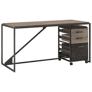Bush Furniture Refinery 62W Industrial Desk with Drawers - Engineered Wood
