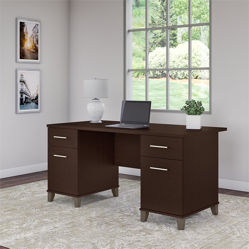 Bush Furniture Somerset 60W Office Desk in Mocha Cherry